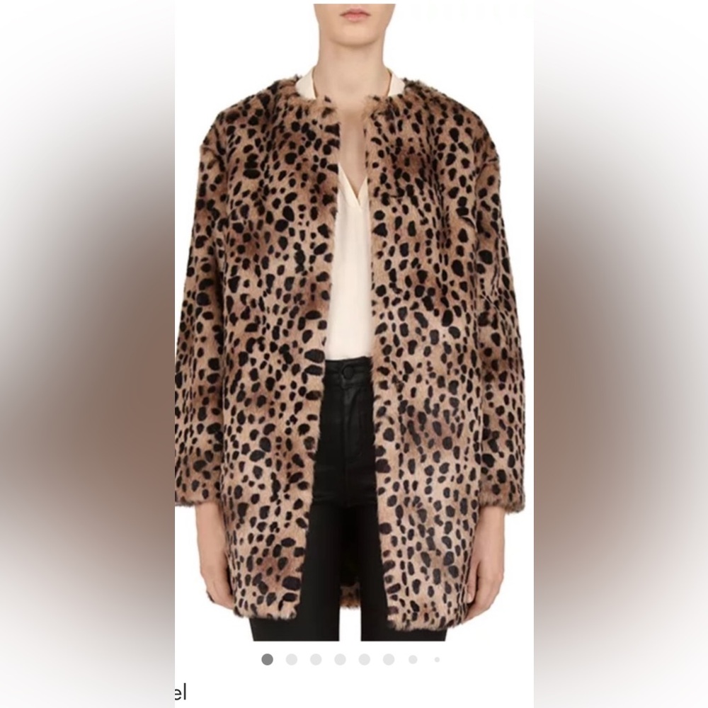 Gerard Darel Animal Print Teddy Jacket